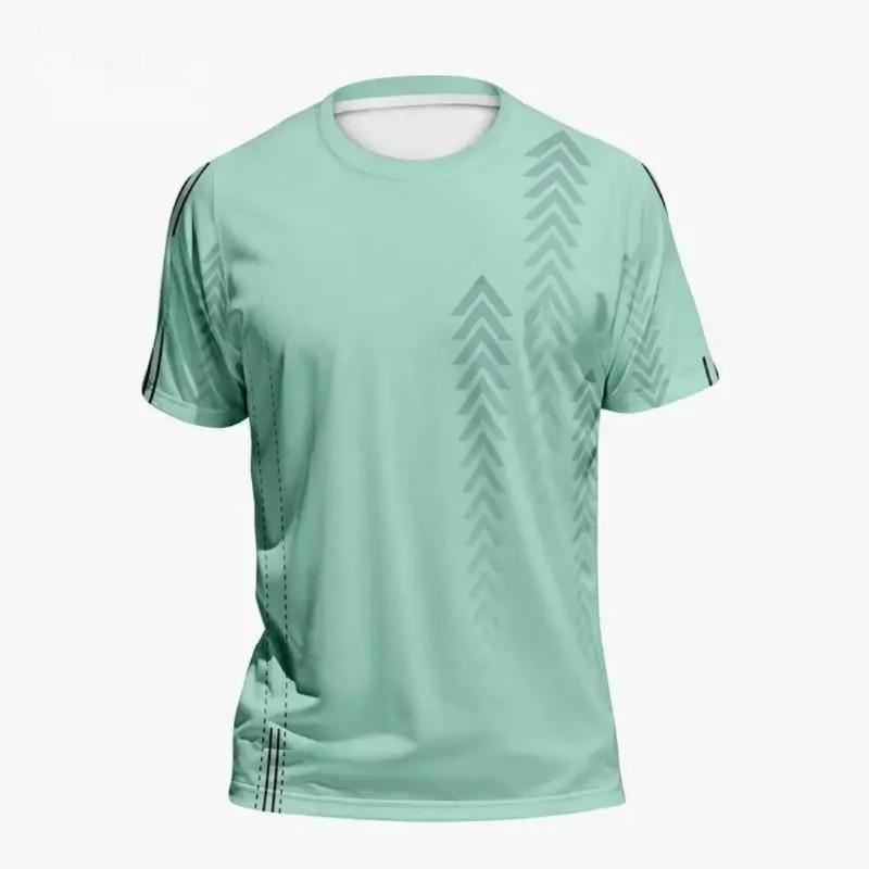 Summer Men's Sports T-shirt Fast Drying High 3D Gradient Short-sleeved T-shirt Outdoor Training Basketball Training Run