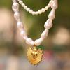 Ozean-Serie, Perle, Seestern, Mehrfach-Accessoire Schlüsselbein-Kette, Modisch, Leichter Luxus, Strand-Stil
