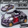 1/24 Alloy Die-casting Metal Pagani Huayra Dinastia Car Model Toys with Sound and Light Functions,Pull Back,Adults and Children Are Suitable for Gifts