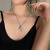 Double Cross Pendant Necklace for Women Girl Silver/Gold Metal Alloy Neck Chain Trend Fashion Necklace Jewelry Gift