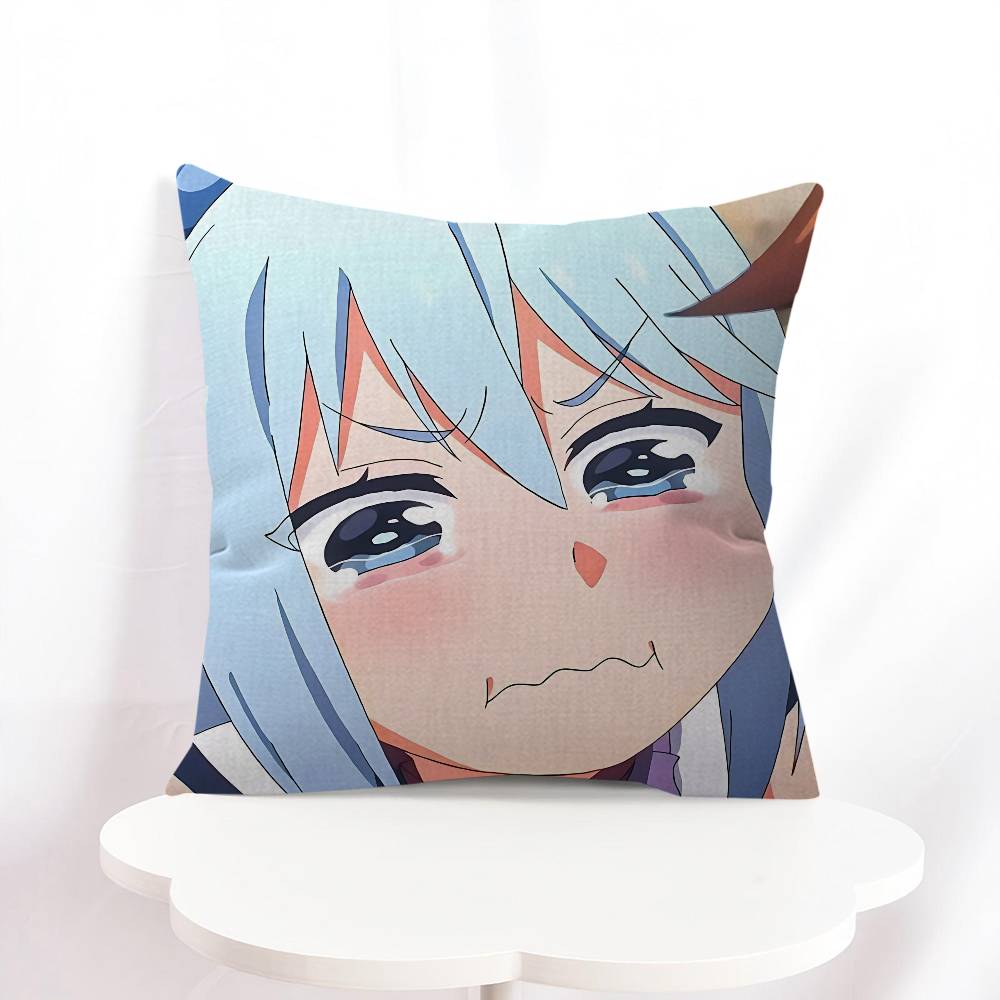 Aqua Konosuba Anime Personalized Picture Text Home Decorative Pillows Household Gifts 45x45cm