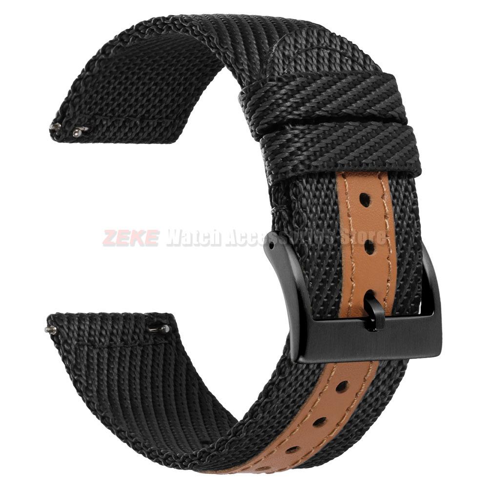 Cinturino Orologio in Tela di Nylon a Rilascio Rapido 18mm 20mm 22mm per Uomo Donna Morbido Intrecciato Cinturino per Orologio Sportivo per Samsung Smartwatch Cinturino da Polso