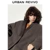 UR Women's Retro Spliced V-neck Loose Coat