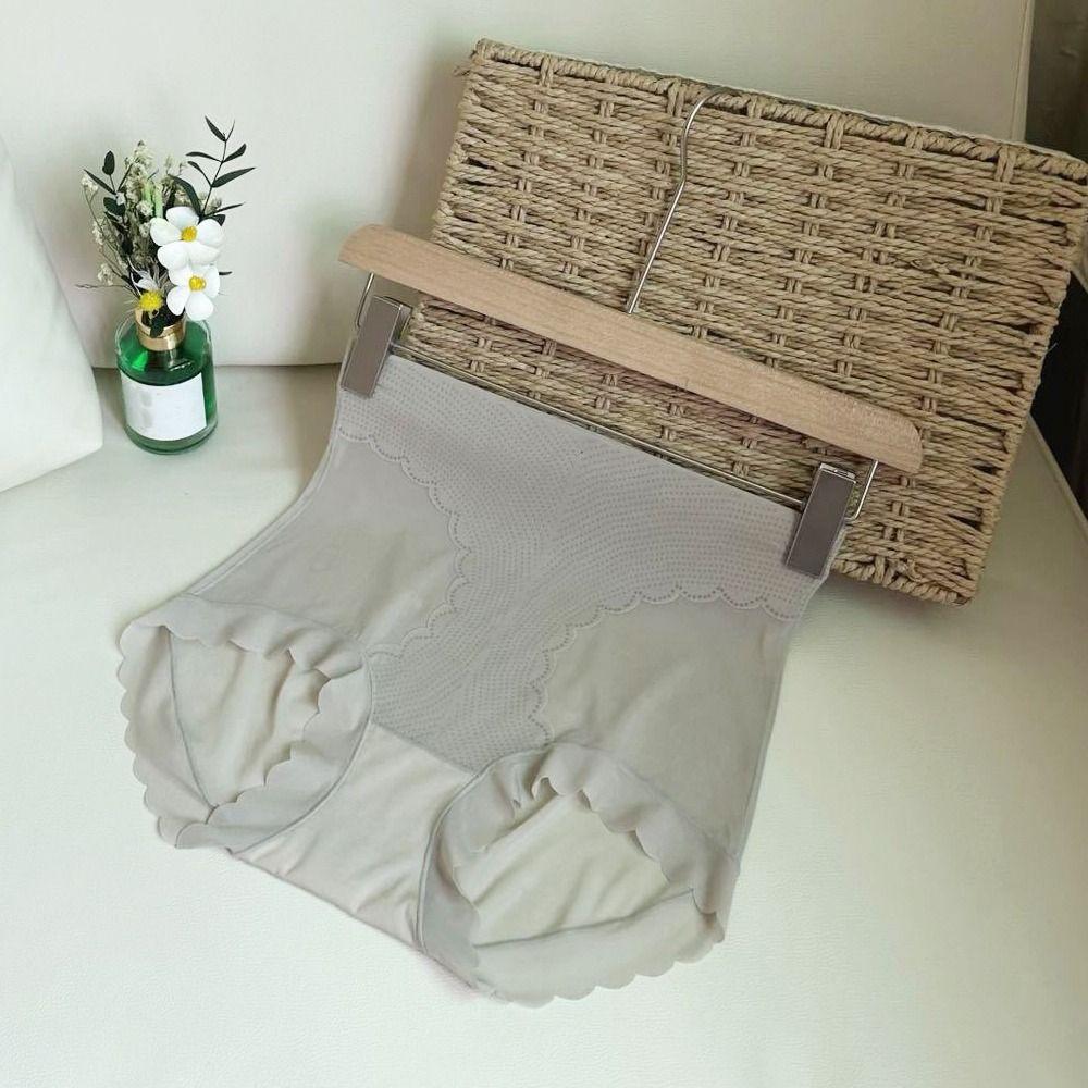 High Waist Tummy Control Underwear Ice Silk Butt Lifting Panties Slimming Shapewear Female