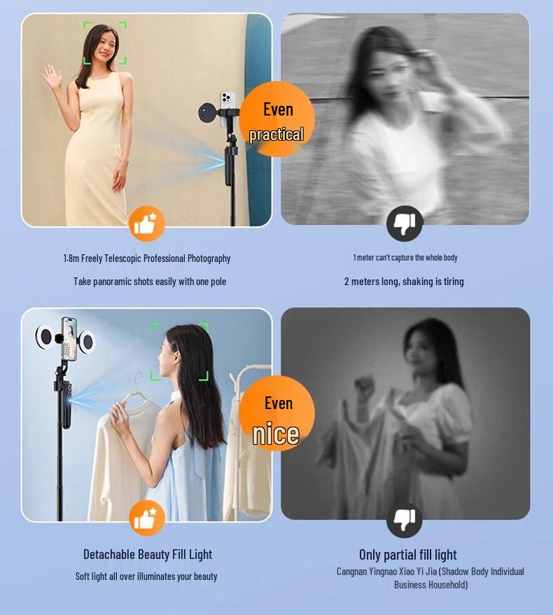 2024 Smart Selfie Gimbal: 360° Rotating Face-Tracking Stand for Mobile Live Streaming