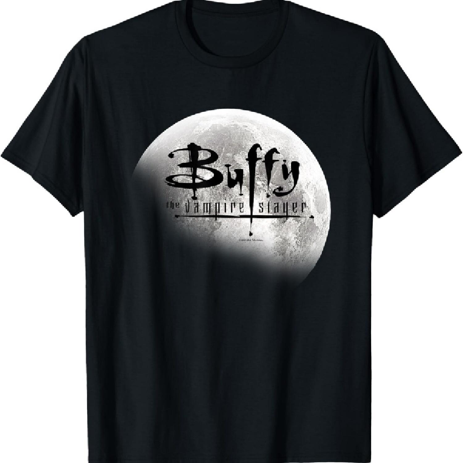 

Buffy The Vampire Slayer Distressed Full Moon Title Logo T-Shirt S