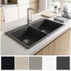Kitchen Sink Double Bowl Granite 86 X 51 X 30 Cm Graphite