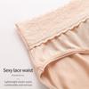 3 unids/lote bragas fisiológicas grandes para mujer, pantalones de cuatro capas, ropa interior de encaje de cintura media alta, parte delantera y trasera para evitar fugas, calzoncillos para el período menstrual