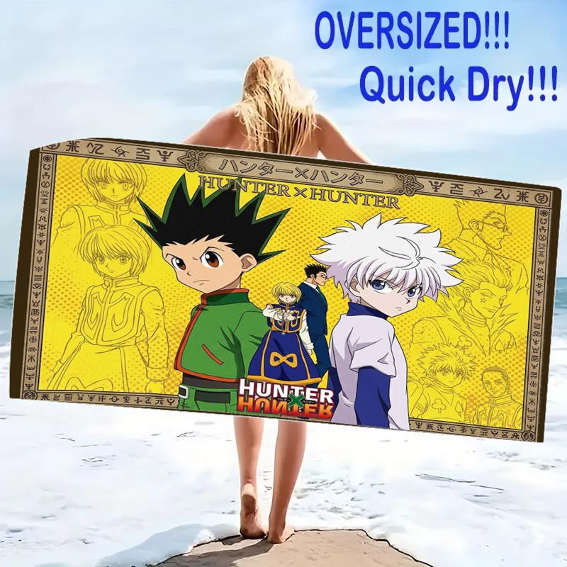 Anime HUNTER×HUNTER Print Beach Towel, Large Soft Quick Dry Towel for Beach Camping Swimming