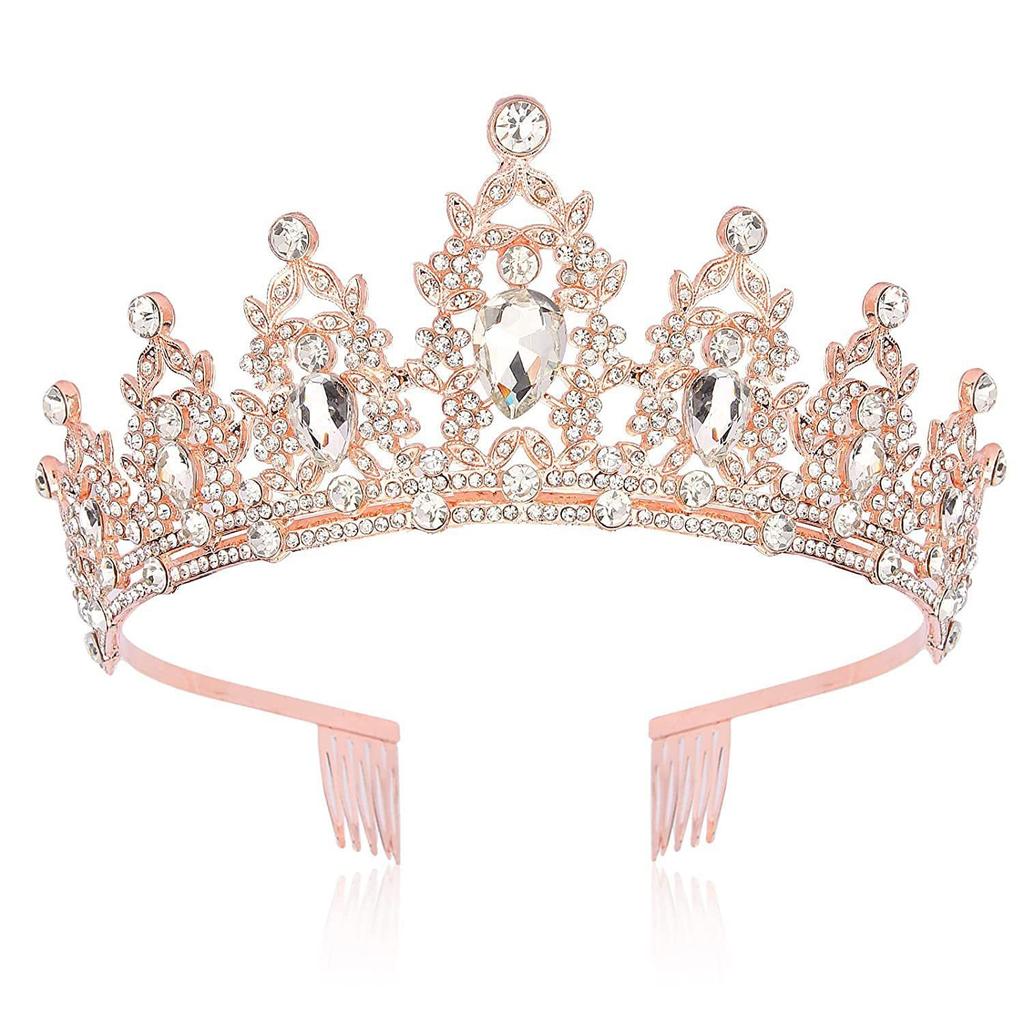 European and American Fashionable Alloy Crown Headwear Birthday Hairband Diamond Queen Baroque Crown Headwear