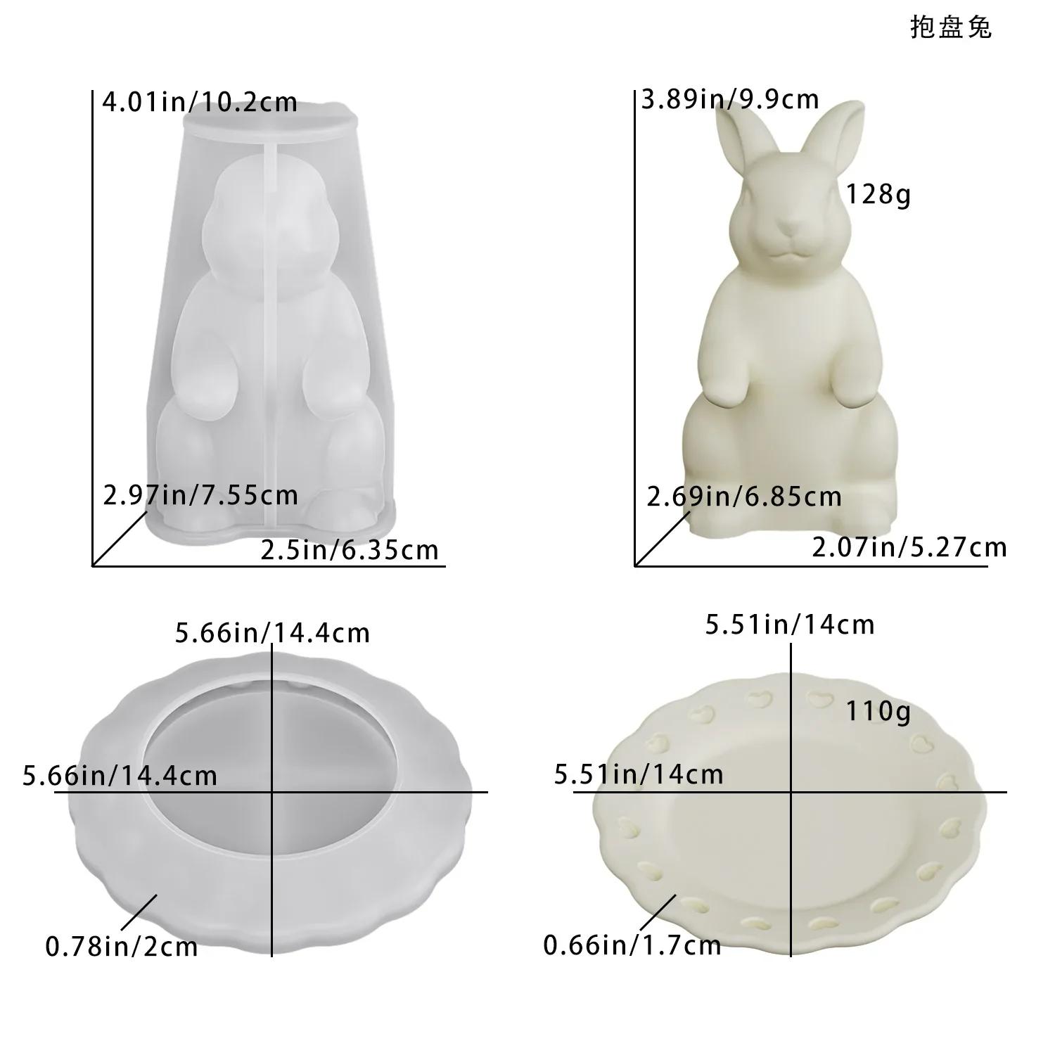 

2026 Latest Models DIY Rabbit-shaped Resin Mold for Display, Rabbit Storage Tray Plaster Silicone Mold