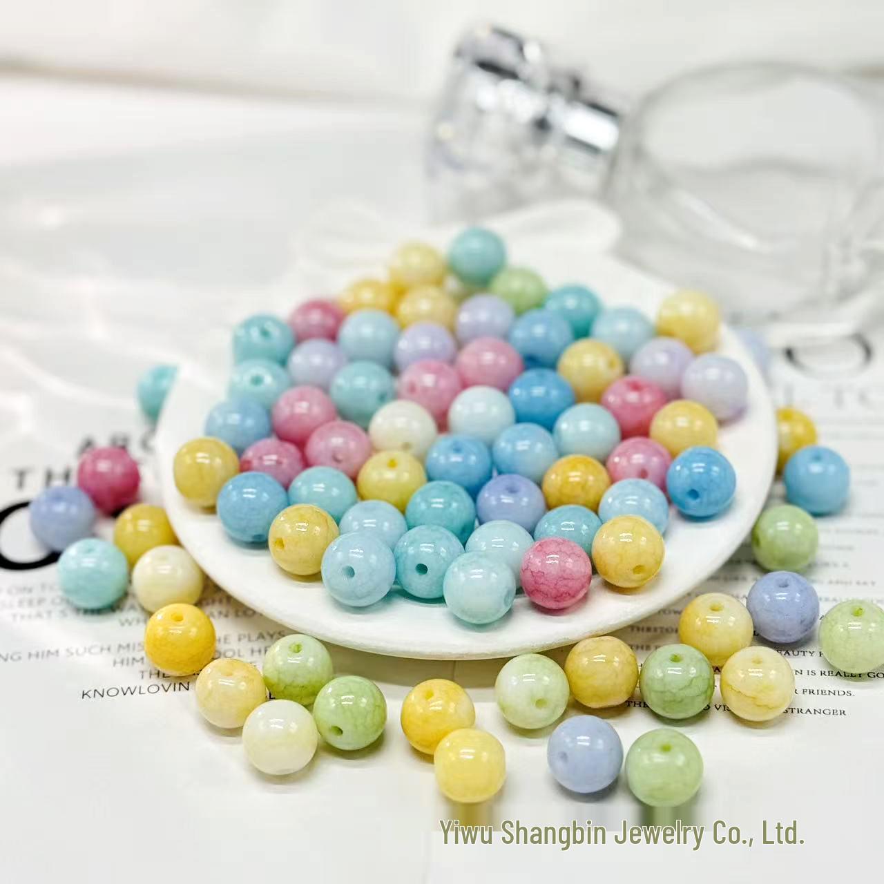 Colorful 10mm Macaron Ceramic Beaded Bracelet - DIY Jewelry Accessories for Women