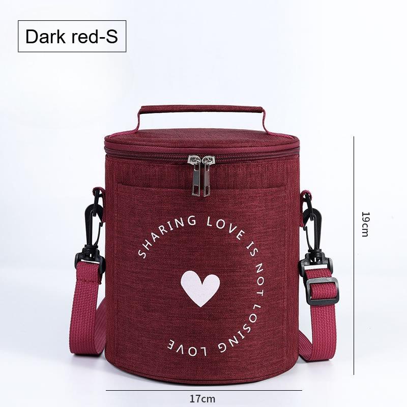 S/M/L Portable Cylindrical Thermal Lunch Cooler Bag Waterproof Food Bag with Large Capacity Insulated Container for Picnic