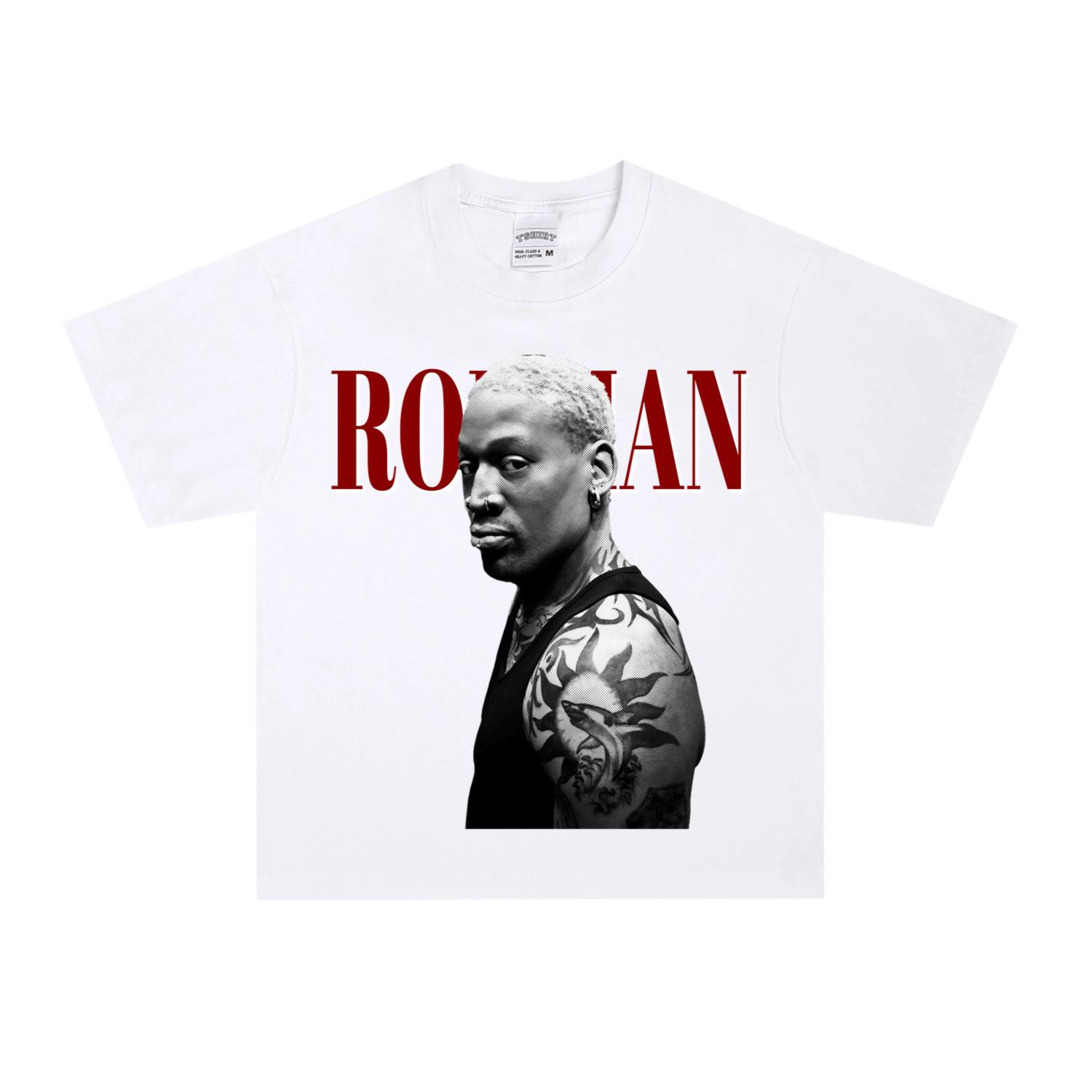 Dennis RodUnisex TShirt Distressed Cotton Vintage Style Basketball Fan Casual Outdoor Streetwear Trend Outfit Classic Fashion Wear L