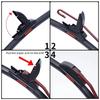J/U Hook General Purpose Car Wiper Silent Car Front Windshield Wiper Soft Double Rubber Strip Windshield Wiper 18"20"22"24"26"