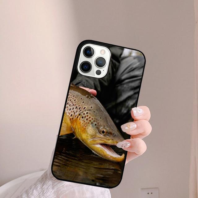 

BROWN TROUT FISHING FISH Phone Case Back Cover for iPhone 17 Air 16 15 14 13 11 12 Pro Max Plus Shell Coque iPhone 13