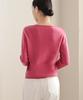 Keulleiseu 100% Wool V-Neck Knit Sweater_Red