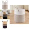 Cotton Rope Woven Storage Bin With Handles For Clothing And Household Toy Organization
