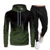 Mens Casual Tracksuit Long Sleeve Hooded Sweatshirt Pants Set Sportswear