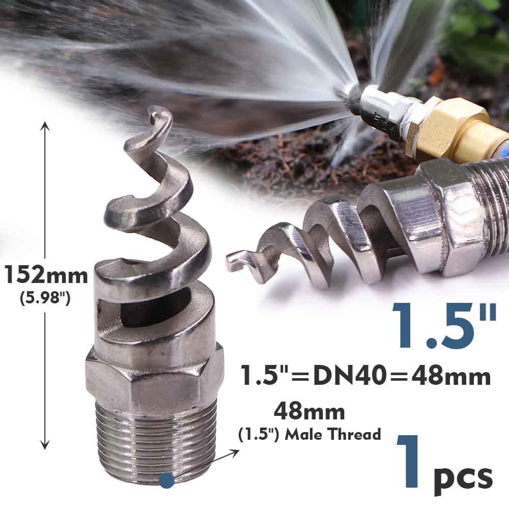 8-size Spiral Nozzle Sprayer 316 Stainless Steel Atomizer Outdoor Agricultural Irrigation Garden Watering Industry Dust Removal