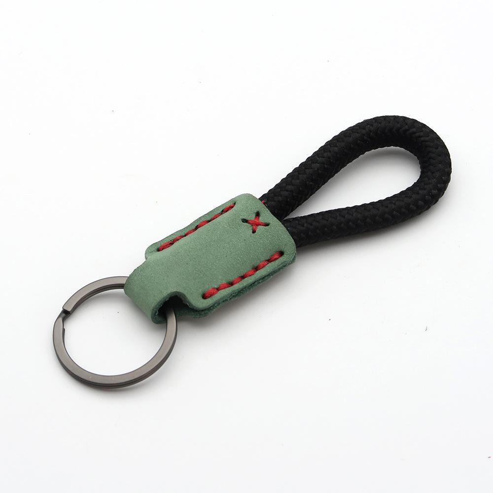 Handmade Genuine Leather Key Chain Pendant - Frosted Leather, Multifunctional Lanyard, Creative Design Key Ring