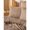 Parure de lit - 1 housse de couette 220 x 240 cm + 2 taies d'oreiller 60 x 60 cm - 100% coton renforcé - Vison