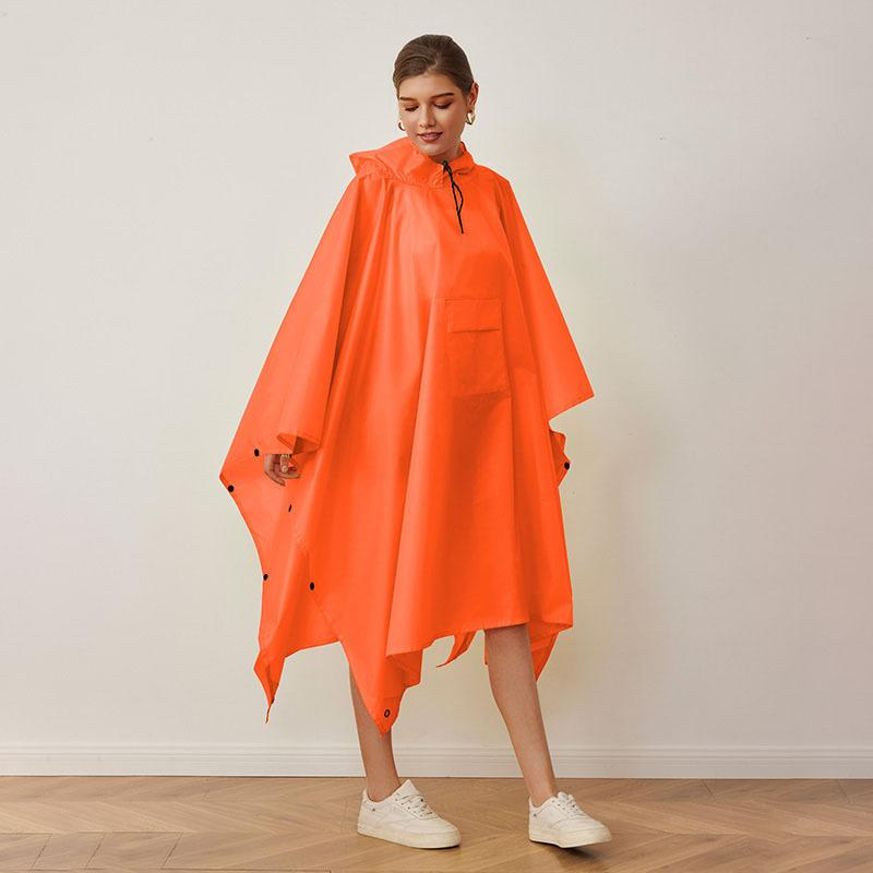 Adult cape raincoat men's and women's light and breathable waterproof zipper outdoor hiking universal poncho portable
