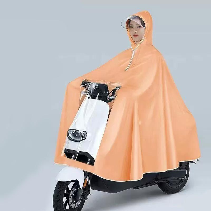 1 Macaron Colored Single/double Thick Full Body Rain Gear Rainproof Motorcycle Raincoat Suitable for Electric Bikes Motorcycles Bicycles
