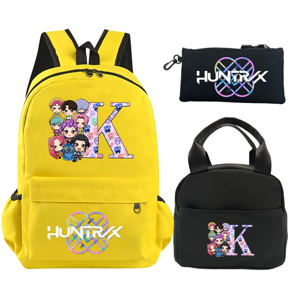 3Pcs/set 26 English Letter Printed Backpack Shoulder Bag Pencil Case for Teenager Student Boy Girl Schoolbag Large Capacity Waterproof Bookbag Gift