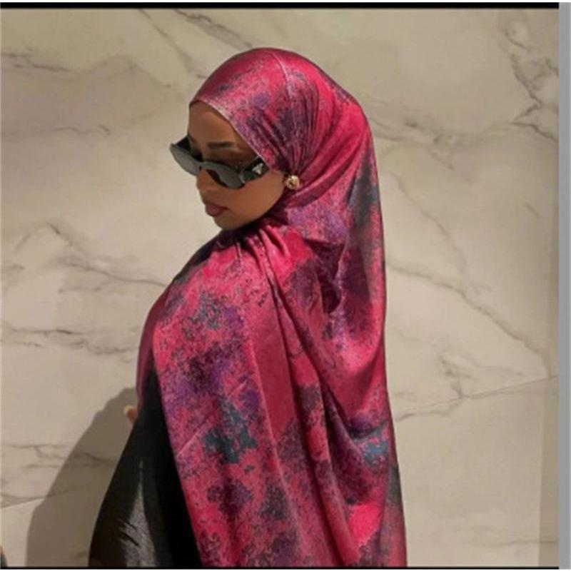 Watercolor Tie-Dye Scarf Shawl Travel With Polyester Long Scarf Turkey Middle East Headscarf