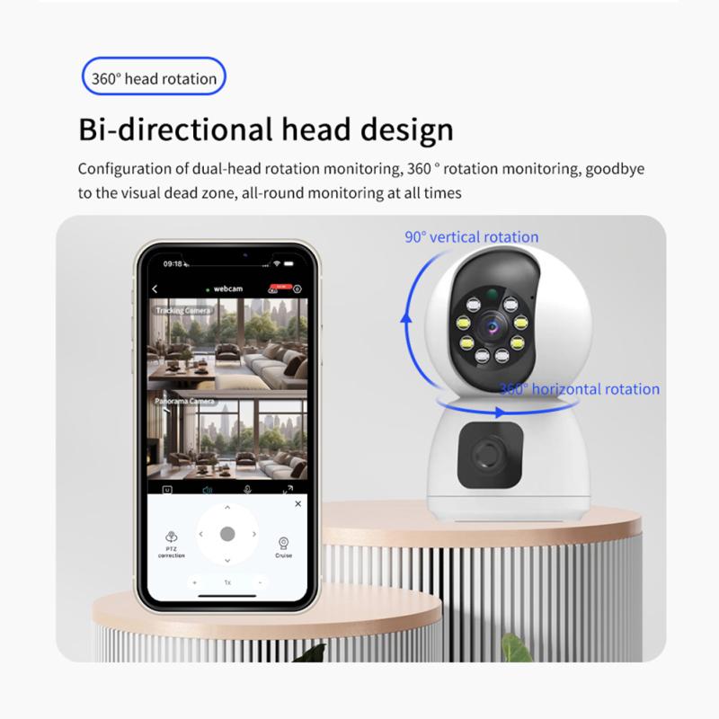 Kamery bezpieczeństwa Zewnętrzna kamera bezpieczeństwa 1080P HD z podwójnym obiektywem Kamera WiFi 2MP Dwukierunkowy dźwięk Kolor Wizja nocna Detekcja ruchu