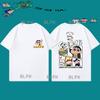 Hand-painted Style Crayon Shin-chan Parent-child Short-sleeved T-shirt Unique Niche Parent-child Style Round Neck Casual T-shirt