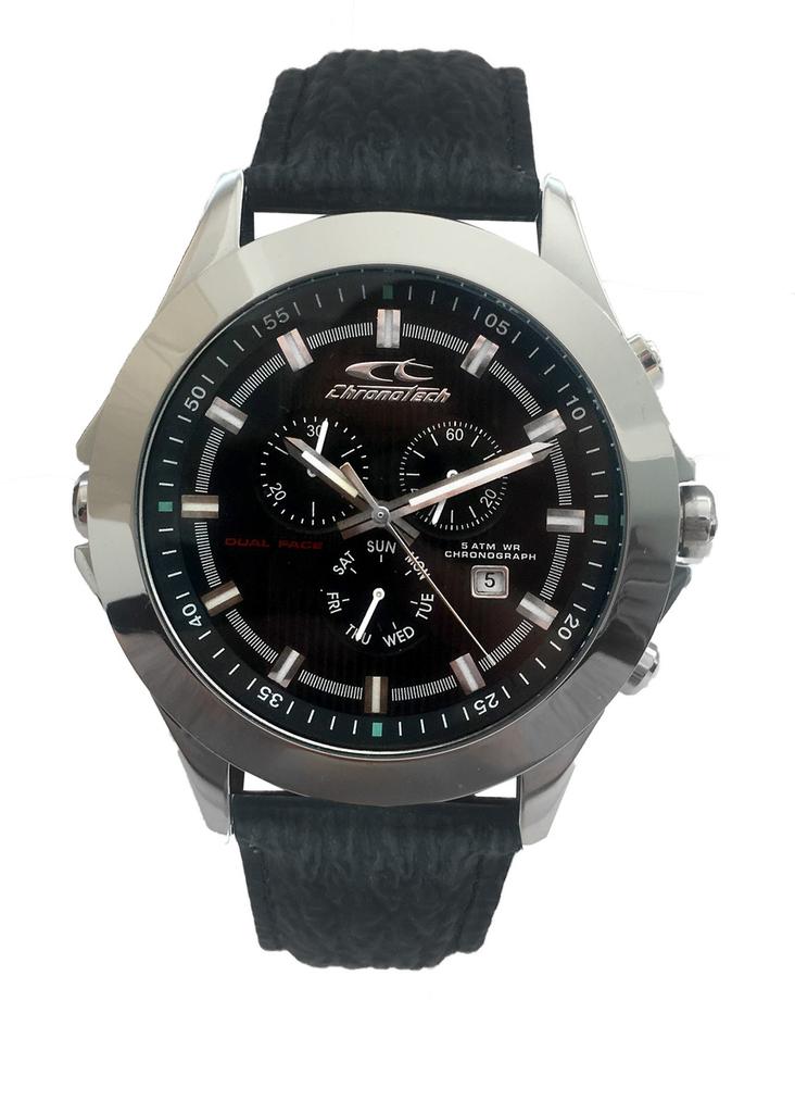 Zegarek CHRONOTECH CT7636M-01. Kwarcowy, Kolor czarny. Mężczyzna.