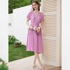 French V-Neck Pleated Maxi Dress