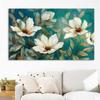 White Flowers Hand Painted Picture Print Picture Canvas Poster Nordic Wall Art Print Painting Modern Living Room Decoration