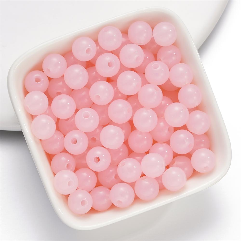50-200pcs 4/6/8/10mm Acrylic Jelly Color Beads Round Spacer Loose Bead for DIY Earrings Bracelet Jewelry Making Accessories