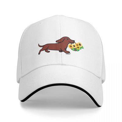 Bassotto che corre e Cesto di Girasoli Cappellino da Baseball Cappello da Golf cappello divertente Cappello da Uomo da Donna