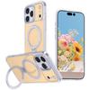 Premium Glitter Magnetic Case For iPhone 11 12 13 14 15 16 Plus Air 17 Pro Max 17e 360° Rotating Stand TPU Frame Acrylic Cover