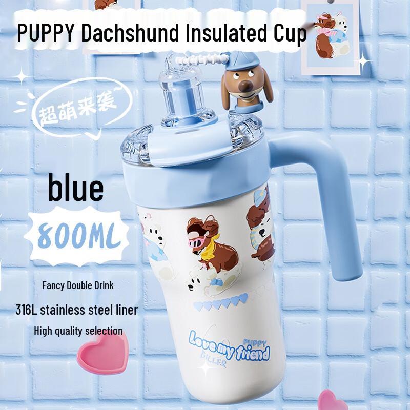 Diller 800ml Dachshund 316 Stainless Steel Insulated Tumbler