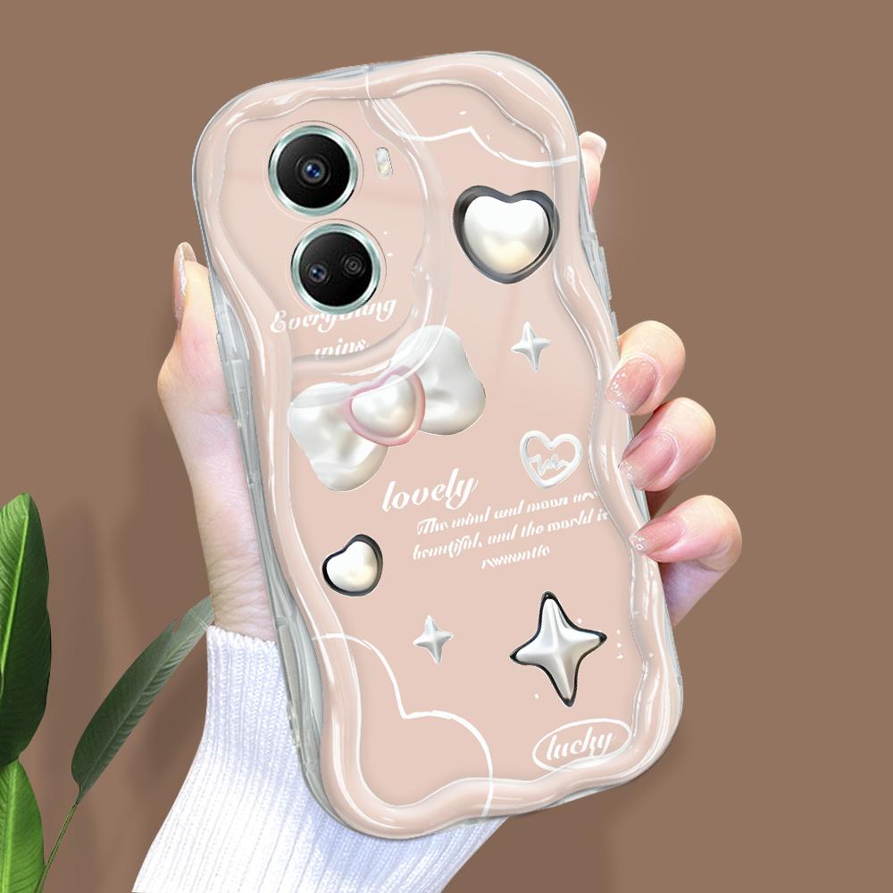 For Honor 90Lite X6B X8 Infinix Hot 30 40i 40Pro Smart8 Vivo V27 V29e V30e Moto G84 Fashion Girl Cream Texture Soft Silicone Full Lens Protect Casing