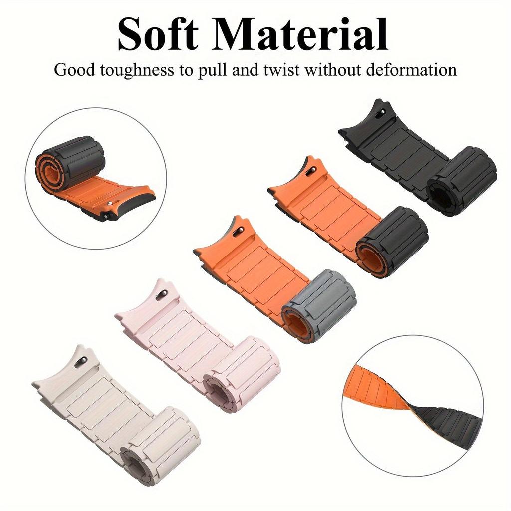 Magnetic Silicone  Band For Samsung Watch Galaxy 7 6 5 4 44mm 40mm 4/6 Classic 43mm 47mm 42 46mm 5Pro 45mm No Gaps 20mm Strap