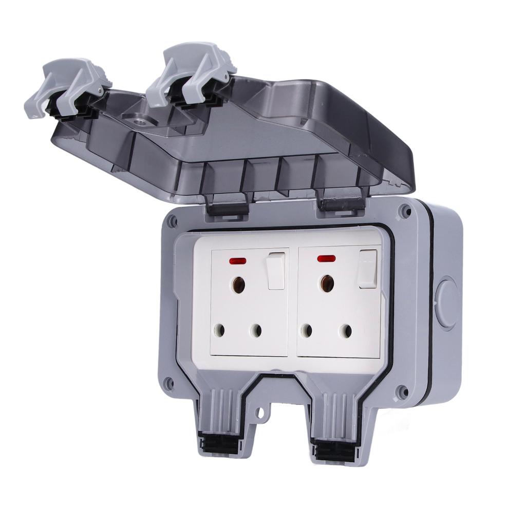 Cover Box Oulet IP66 Weatherproof South Africa Outdoor Socket with Switches Indicator Lights