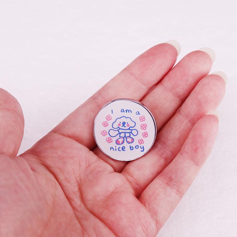 Cute Cartoon Puppy Brooch – I'm a Good Boy Badge Accessory