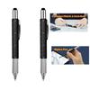 Penna a sfera multifunzione 7 in 1 con moderno strumento portatile Misura Righello tecnico Cacciavite Stilo per touch screen Livella a bolla