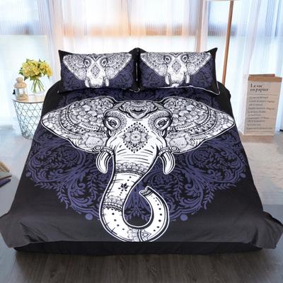 Högkvalitativt sängset 2/3 delar Bohemiskt indisk elefant sängkläder Påslakanset Twin Full Queen King Size Sängkläder Dropshipping