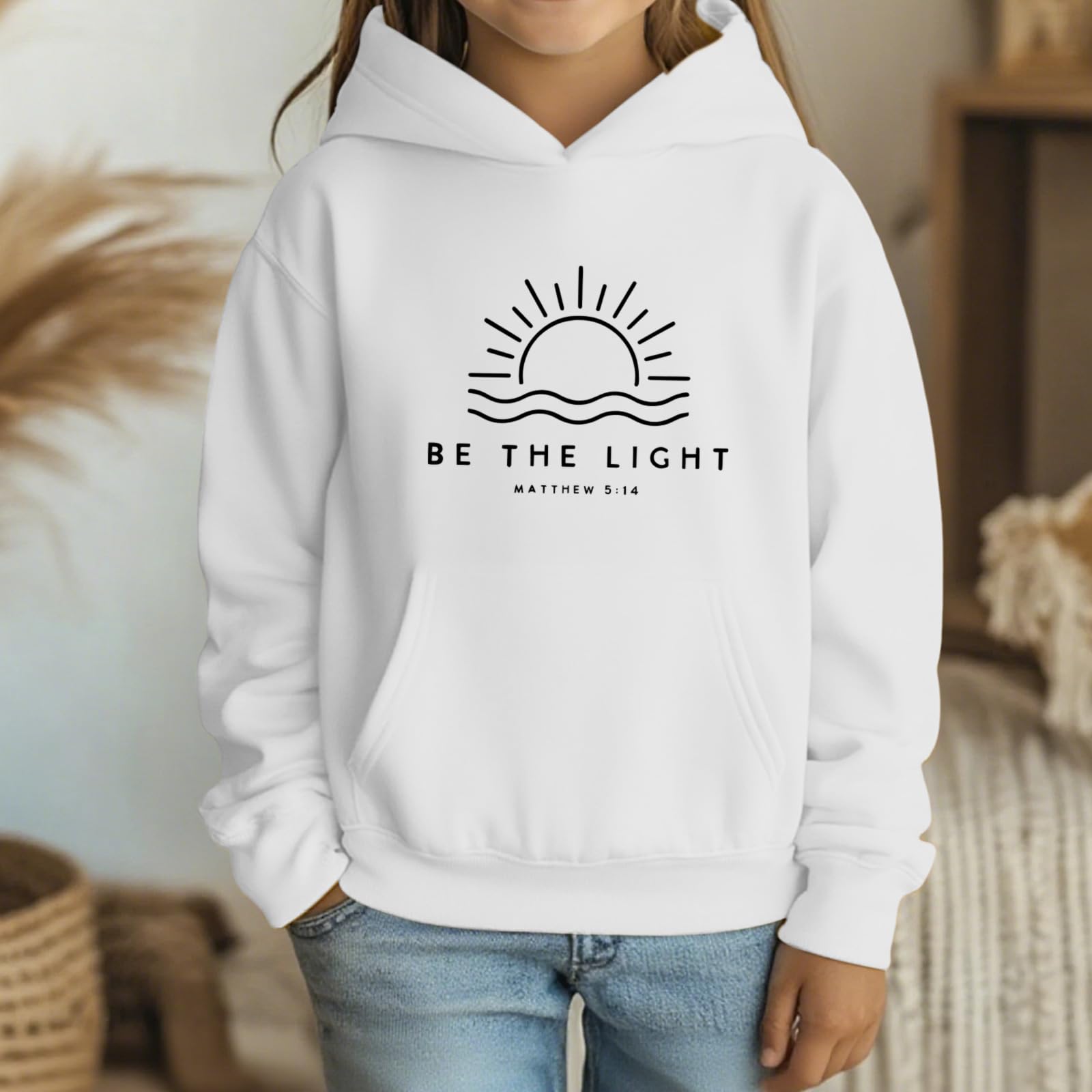 Girls  Hooded Tie- Sweatshirt - Pullover Print Top 90 белый