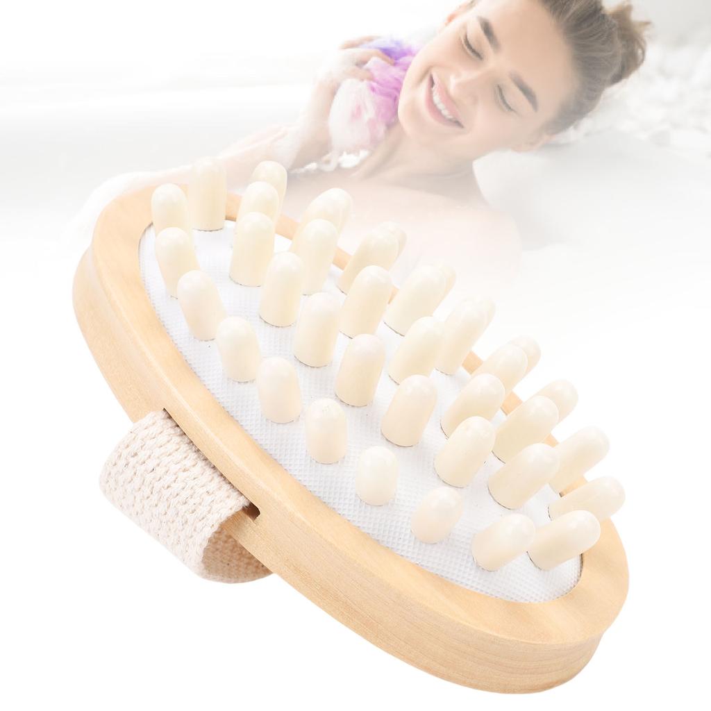 Wood   Brush   Cushion Non Slip Hand Held  R Body Brush for Home SPA Use