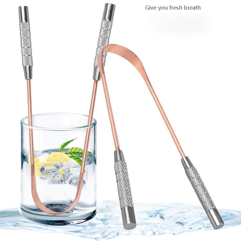 1Pcs Copper Tongue Scraper Oral Tongue Cleaner Brush Tongue Toothbrush Oral Hygiene High Quality Tounge Scraper