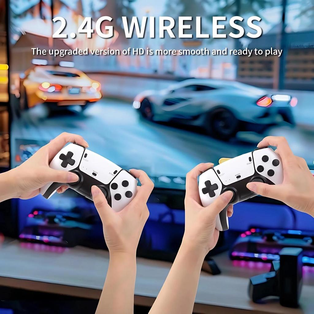 M15 Wireless Retro Game Console with 40,000 Built-in Classic Games, 4K HDMI TV Output, 2.4G Wireless Controller, 64G Nostalgic Game Stick