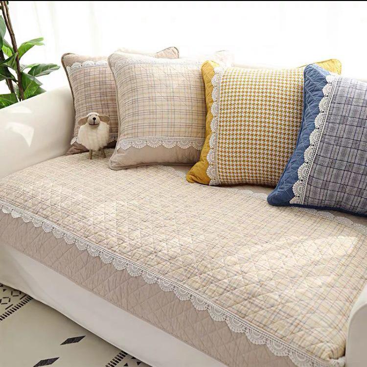 Four Seasons Universal Cotton Fashion Sofa Cushion Non-slip Fabric Cushion Simple Modern Combination Sofa Cover Washed Cotton